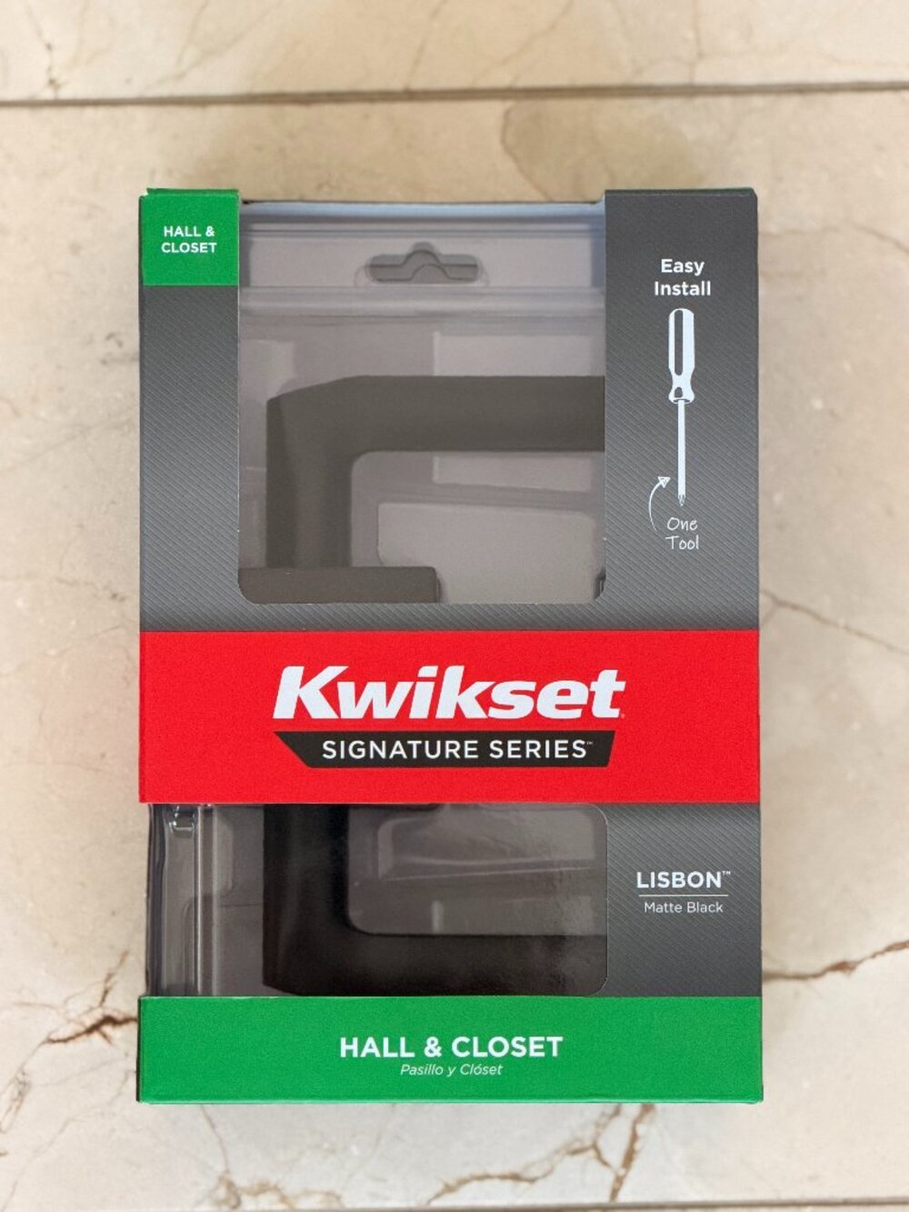 Kwikset Lisbon Hall & Closet Passage Lever Matte Black 720LSL SQT 514 NEW